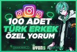 ⭐İnstagram 100 Adet Türk Erkek Özel Yorum⭐
