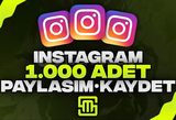 ✨Instagram 1.000 Adet Paylaşım+Kaydetme!
