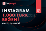 Instagram 1.000 Türk Beğeni - Anlık