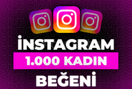 ⭐İnstagram 1000 Kadın Beğeni + 30 Gün Garanti