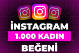 ⭐İnstagram 1000 Kadın Beğeni + 30 Gün Garanti