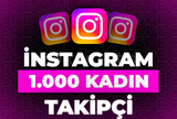 ⭐İnstagram 1000 Kadın Takipçi + 30 Gün Garanti