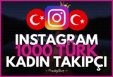 ⚡ INSTAGRAM 1000 TÜRK KADIN TAKİPÇİ | GARANTİLİ