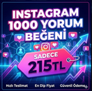 İnstagram 1000 Yorum Beğeni 215TL