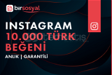 Instagram 10.000 Türk Beğeni - Anlık