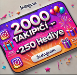 İnstagram 2000 Takipçi +250 Hediye -Düşmez