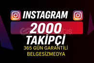 İnstagram 2000 Takipçi 365 Gün Garantili