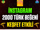 ⭐️☘️İnstagram 2000 Türk Beğeni❤️Garanti❤️