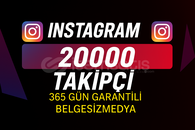 İnstagram 20000 Takipçi 365 Gün Garantili