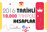 Instagram 2016 Tarihli 10K Takipçili Hesaplar