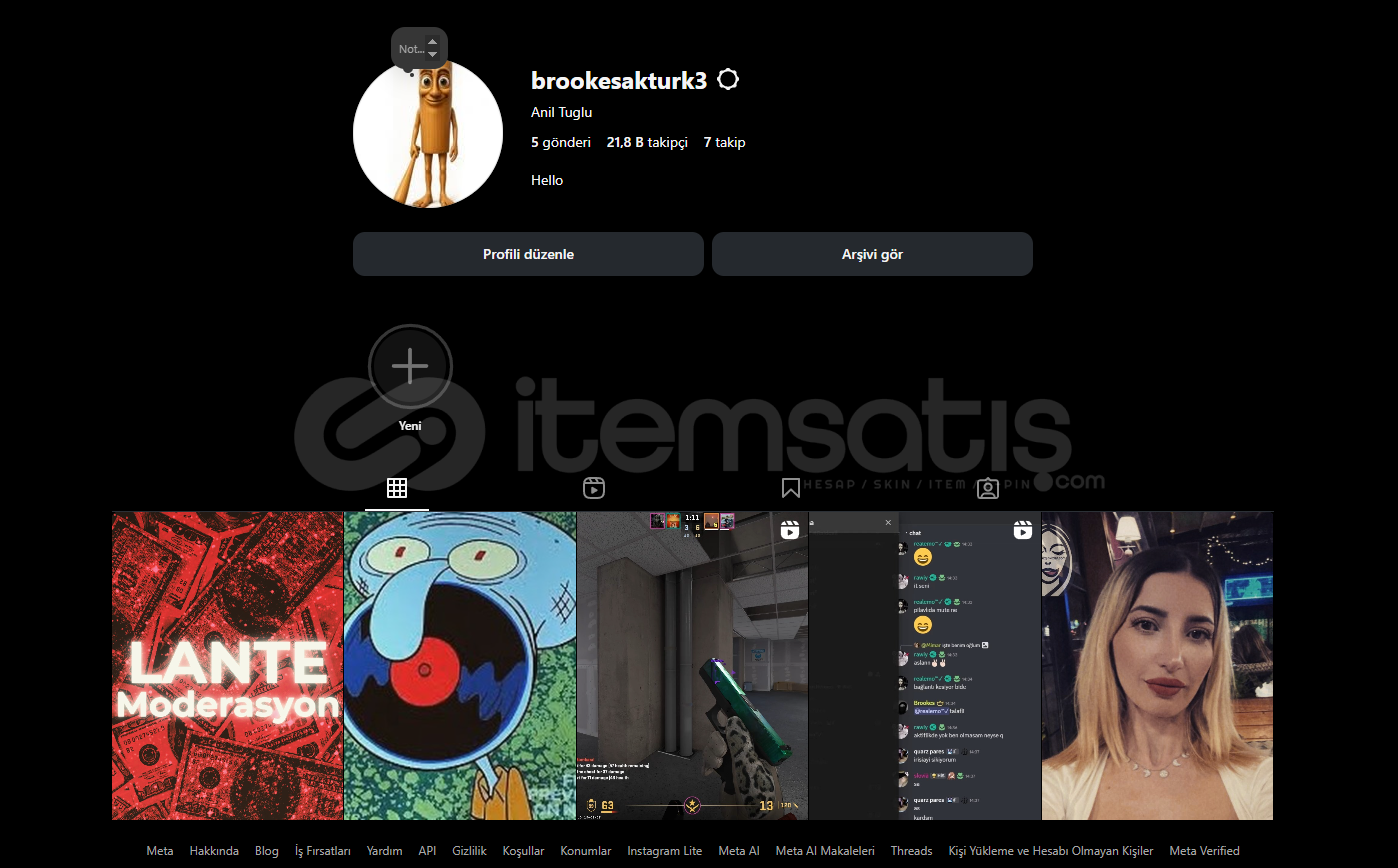 İNSTAGRAM 21K TAKİPÇİLİ HESAP İNSTAGRAM 21K TAKİPÇİLİ HESAP