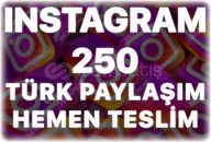 Instagram 250 Organik Türk Paylaşım