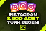 ✨Instagram 2.500 Adet Türk Beğeni!