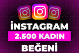 ⭐İnstagram 2500 Kadın Beğeni + 30 Gün Garanti