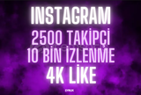 Instagram 2500 takipçi 40K izlenme 800 like