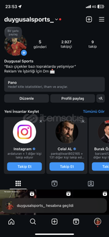 INSTAGRAM +2900 TAKİPÇİ YÜKSEK İZLENME HESAP!