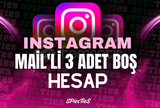 (OTO TESLİM)⭐İNSTAGRAM 3 ADET MAİLLİ BOŞ HESAP