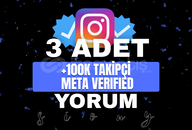 (100K+ TAKİPÇİLİ) 3 ADET MAVİ TİKLİ YORUM ⭐