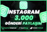 Instagram 3.000 Paylaşım+Garantili+Hızlı