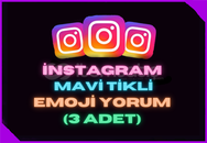 ⭐İnstagram 3x Mavi Tikli Emoji Yorum ⭐