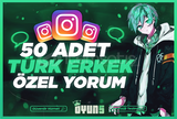⭐İnstagram 50 Adet Türk Erkek Özel Yorum⭐