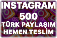 Instagram 500 Organik Türk Paylaşım
