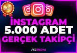 Instagram 5.000 Gerçek Takipçi - Garantili