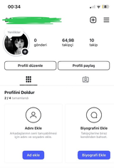 İnstagram 64,9klık bot takipçili hesap.
