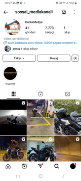 Instagram 7700 takipcili motorcu sayfası