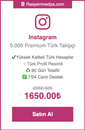 İnstagram 90 Gün Telafili 5.000 Türk Takipçi