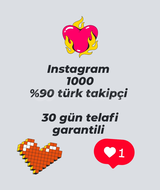 Instagram %90 türk takipçi 30 gün telafili 