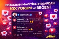 Instagram Mavi Tikli 10X Yorum ve Beğeni