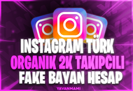 Instagram Türk Organik 2K Takipçili Bayan Hesap