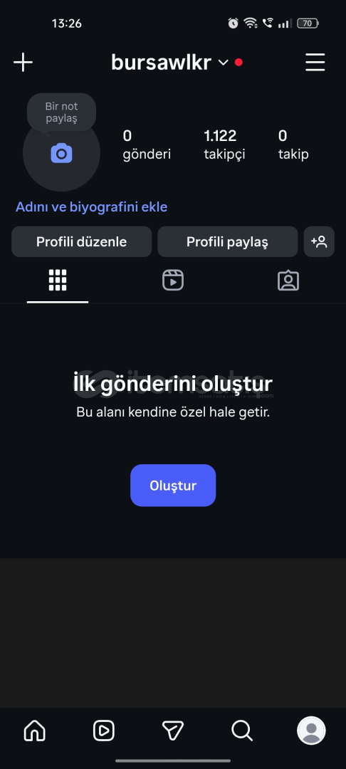 İnstegram 1 K Takipçi Li Hesap