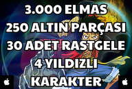 IOS - 3000 Elmas + 250 Altın Parçası + Fazlası
