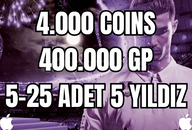 iOS | 4.000 Coins + 400K GP + Random 5-25