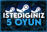 İstedğiniz 5 oyun 25TL anında teslim