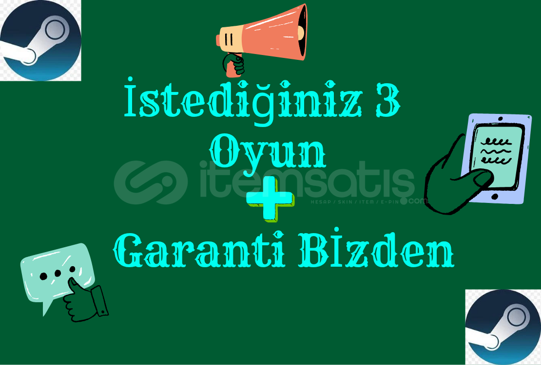 İstediğiniz 3 Oyun + Garanti Bizden İstediğiniz 3 Oyun + Garanti Bizden