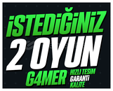 İSTEDİĞİNİZ 2 OYUN + KORUMA + GARANTİ + DESTEK