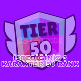 İstediğiniz 3 Karakter 50 rütbe'ye kasılır