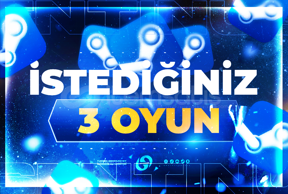 İstediğiniz 3 Oyun + Garanti İstediğiniz 3 Oyun + Garanti