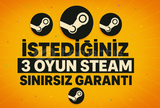 İstediğiniz 3 Oyun + Garanti