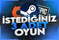 İstediğiniz 3 Oyun + Garanti İstediğiniz 3 Oyun + Garanti