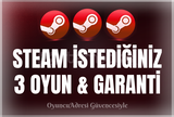 İstediğiniz 3 Oyun + Garanti & Destek