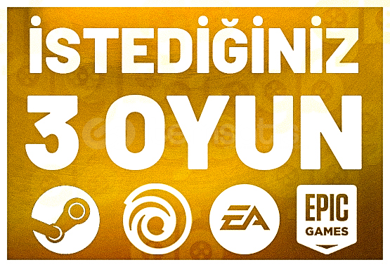 İstediğiniz 3 Oyun + Garanti+ Sınırsız Destek İstediğiniz 3 Oyun + Garanti+ Sınırsız Destek