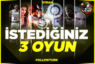 ⭐SİZİN SEÇTİĞİNİZ 3 OYUN + GARANTİ + 7/24 OTO⭐