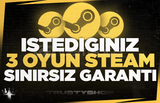 İstediğiniz 3 Oyun + Ömür Boyu Garanti & Destek