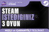 İstediğiniz 3 Oyun + Sınırsız Garanti & Destek