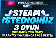 ☘️İSTEDİĞİNİZ 3 OYUN STEAM +✅GARANTİ