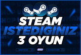 ⚡İSTEDİĞİNİZ 3 OYUN STEAM + GARANTİ⚡